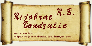 Mijobrat Bondžulić vizit kartica